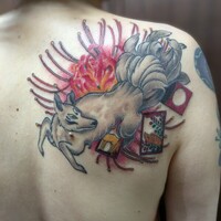 九尾の狐　彼岸花　花札